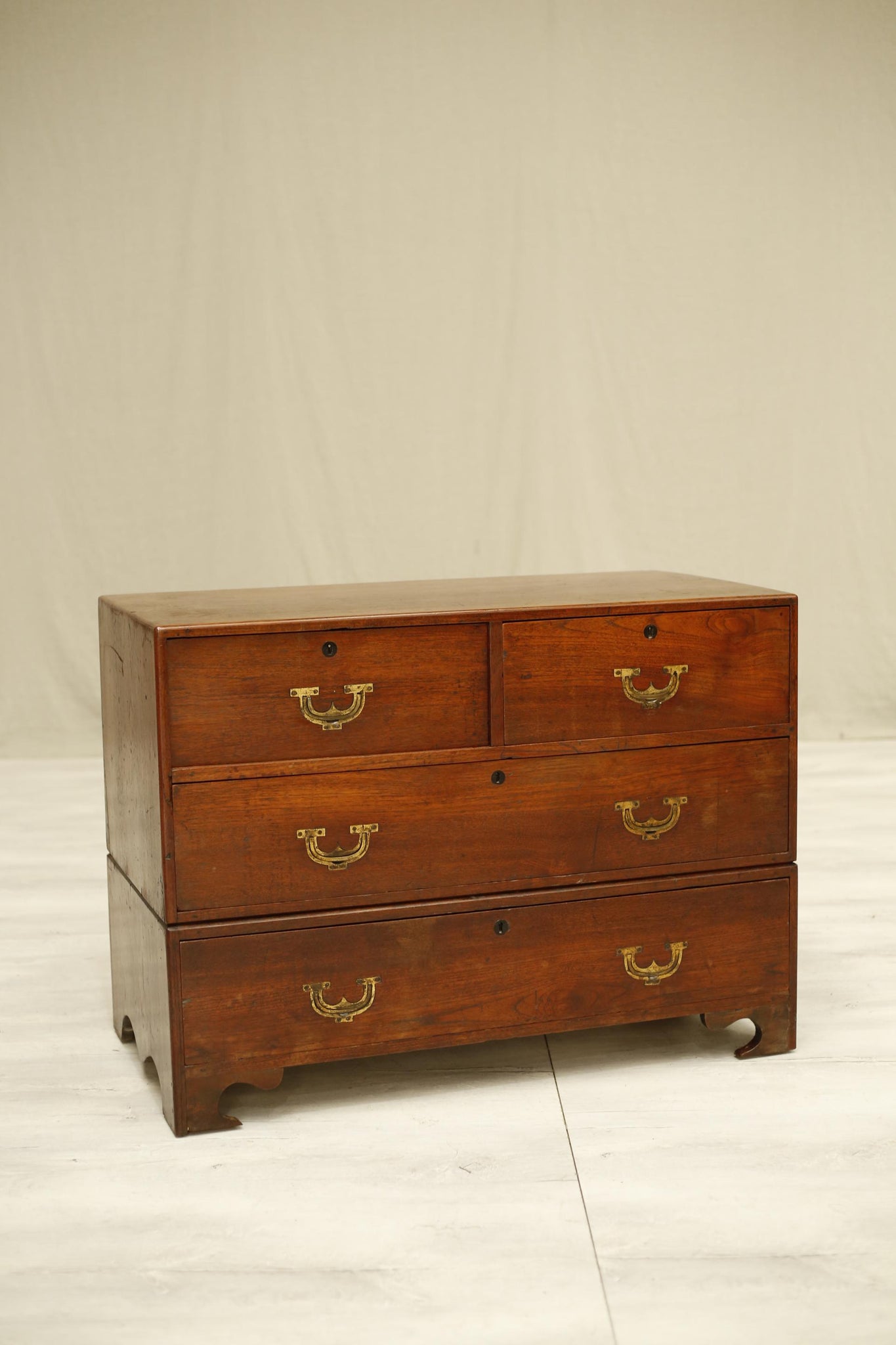 19th century Antique Anglo-Indian teak campaign chest - TallBoy Interiors