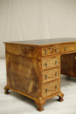 Antique c.1920 Walnut leather topped desk - TallBoy Interiors