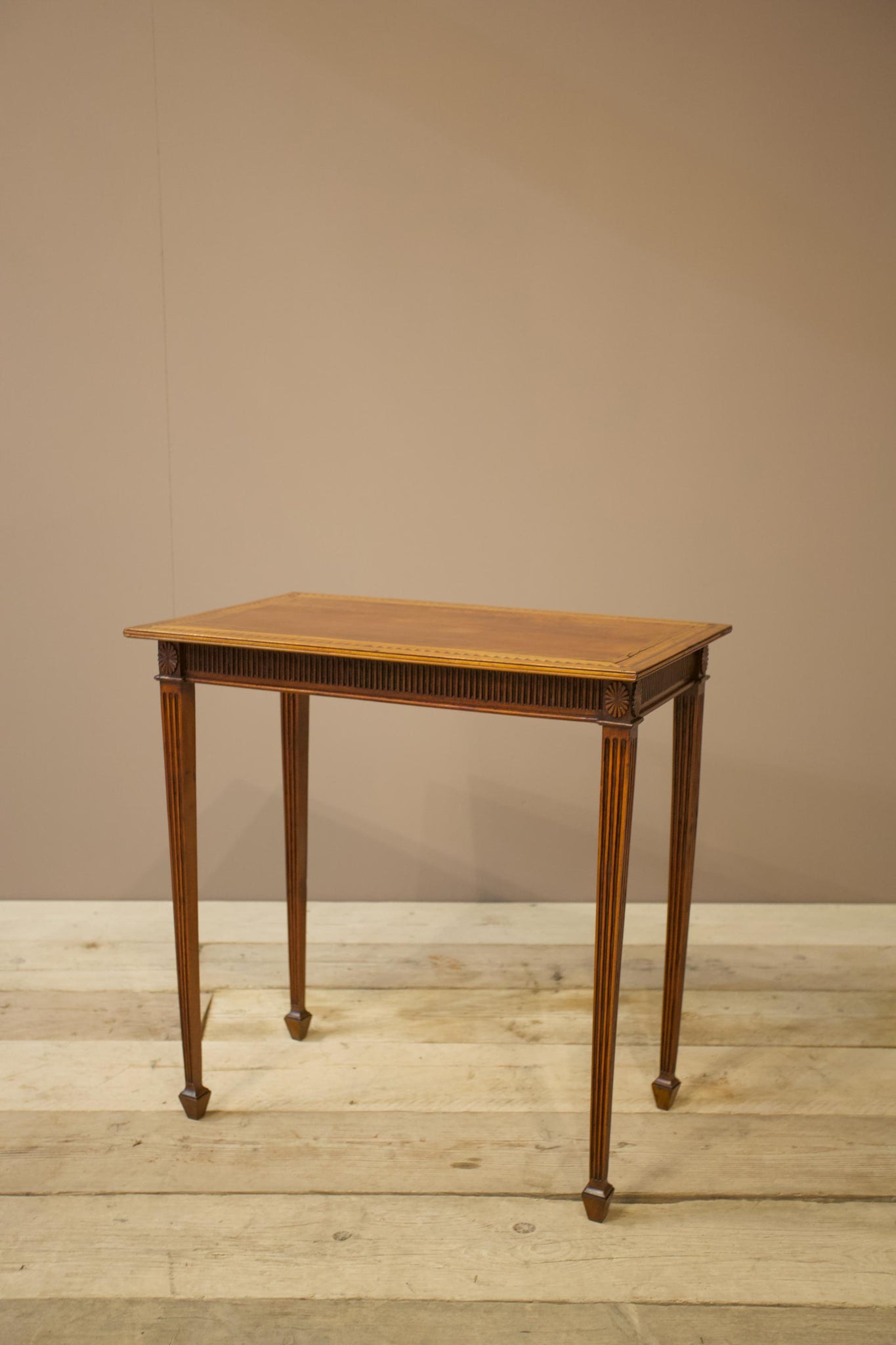Edwardian Cherrywood side table with marquetry details
