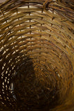 Vintage woven willow log baskets - Large dark