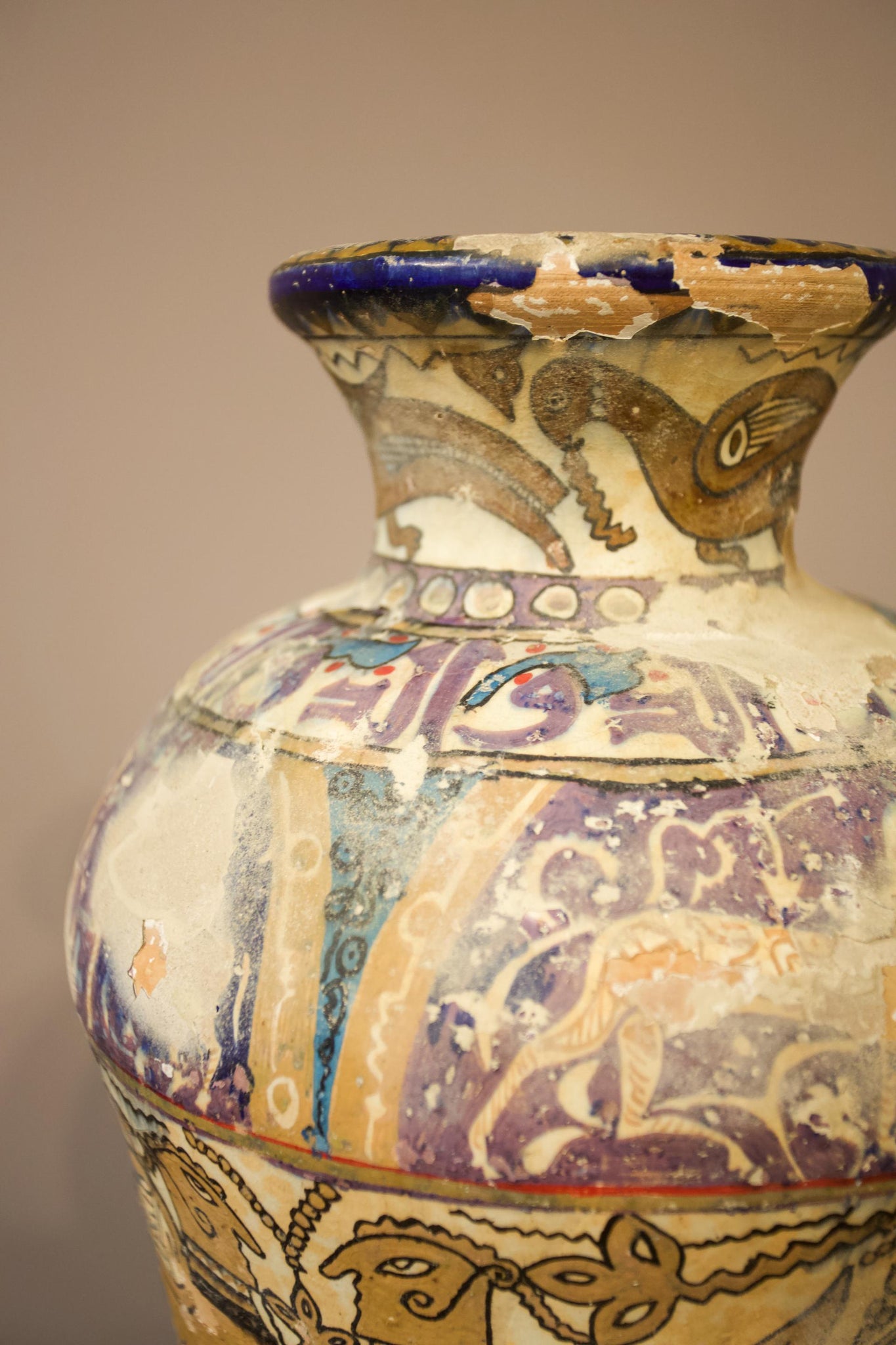 Large 14th century Persian pottery funerary vase