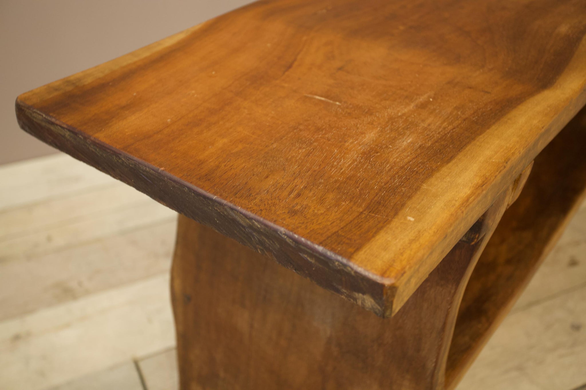 20th century Naturalistic Amboyna console table