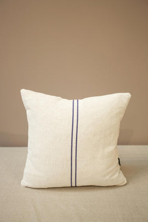 Italian linen scatter cushion - thin blue line