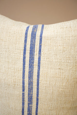 Italian linen scatter cushion - wide blue line