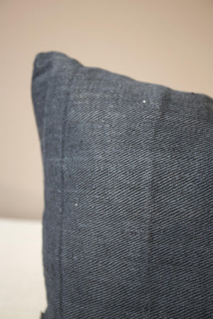 Italian Linen scatter cushion - Blue herringbone