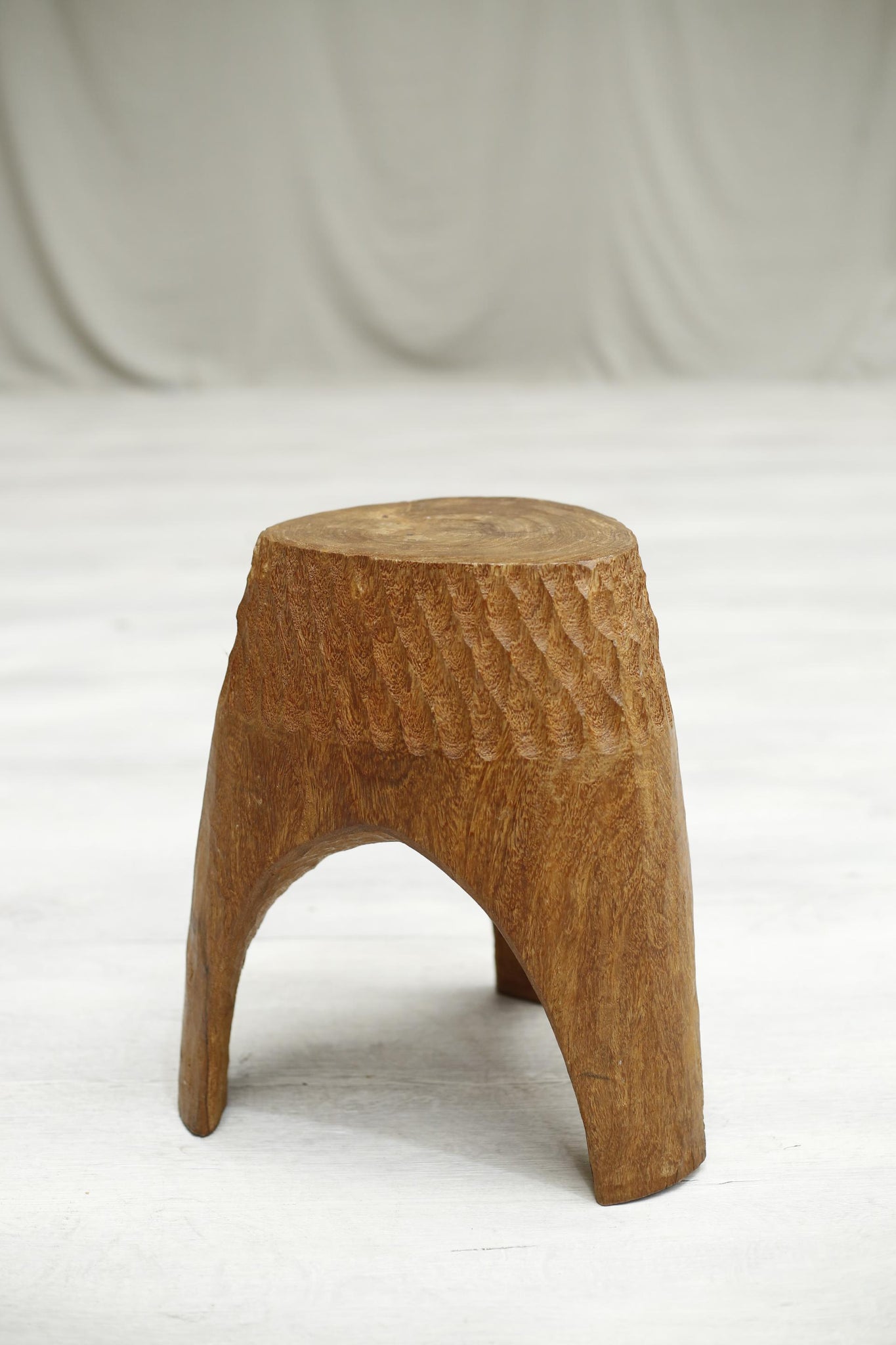 20th century Tribal African carved hardwood side table - TallBoy Interiors