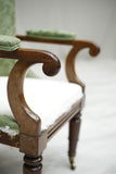 Early Victorian antique mahogany framed armchair - TallBoy Interiors
