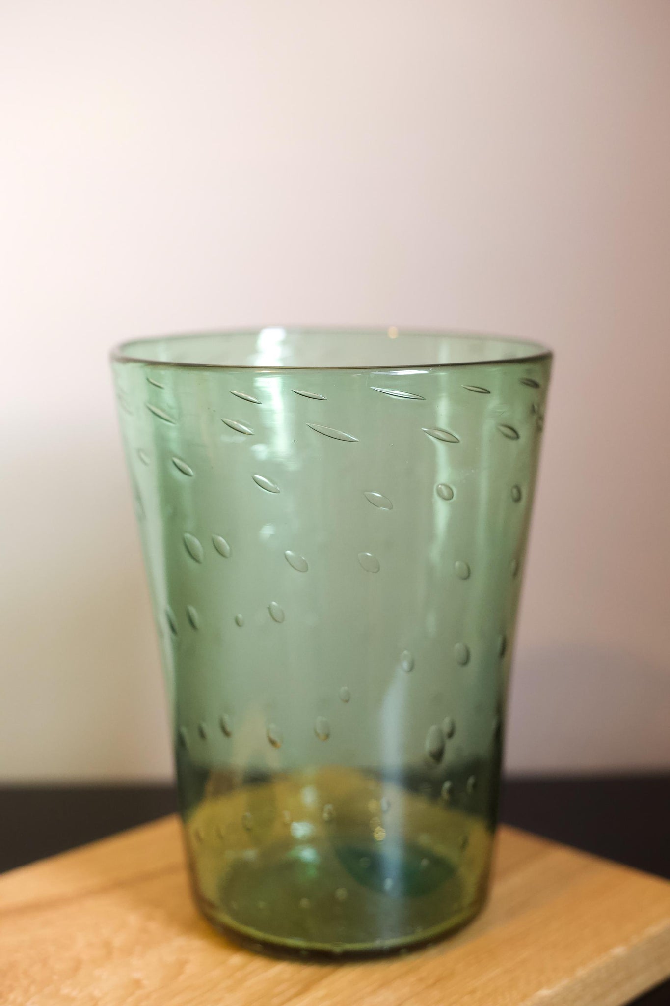 1930's Green bubble glass ice bucket