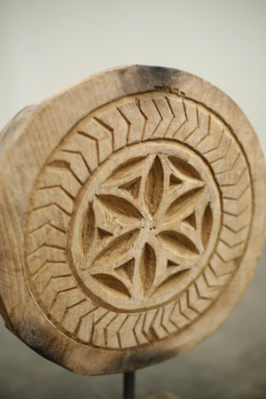 Carved 19th century Dutch pan trivet- No 5