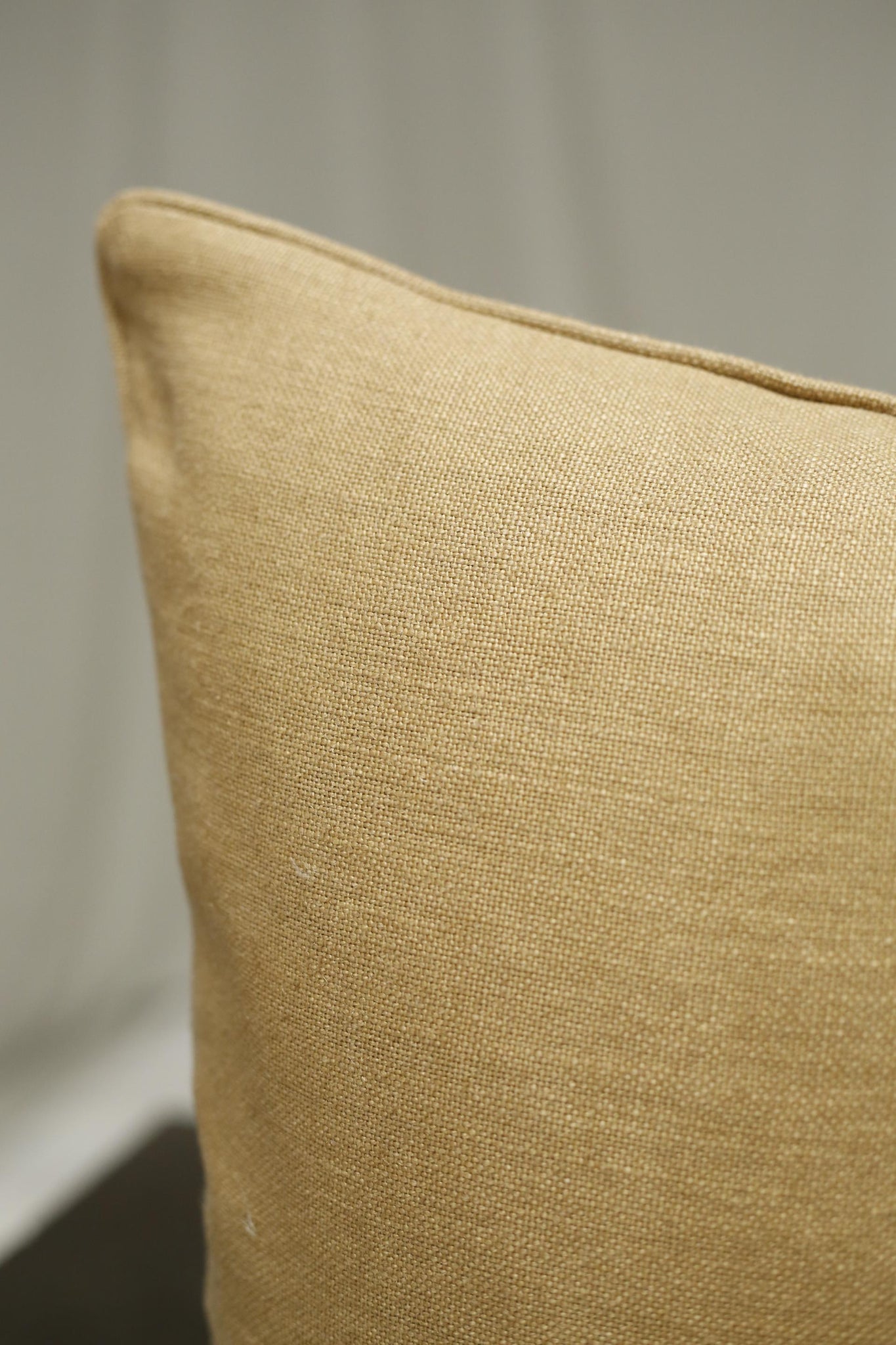 100% Linen hand made feather scatter cushion - Camel