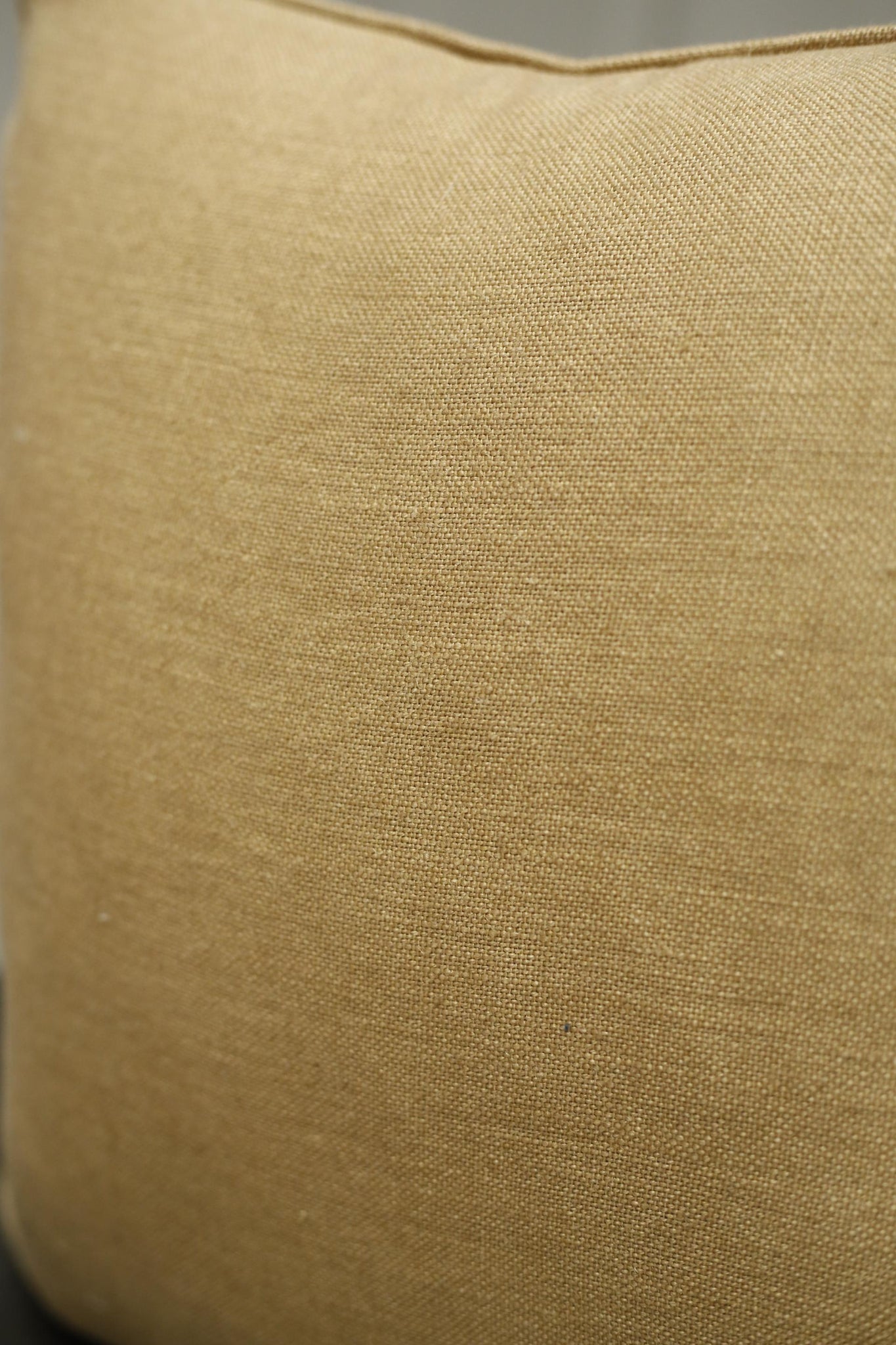 100% Linen hand made feather scatter cushion - Camel