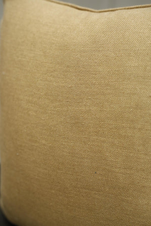 100% Linen hand made feather scatter cushion - Camel