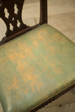 Set of 6 Jas Shoolbred Dining chairs in mint green leather