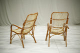 Pair of Vintage bamboo lounge chairs