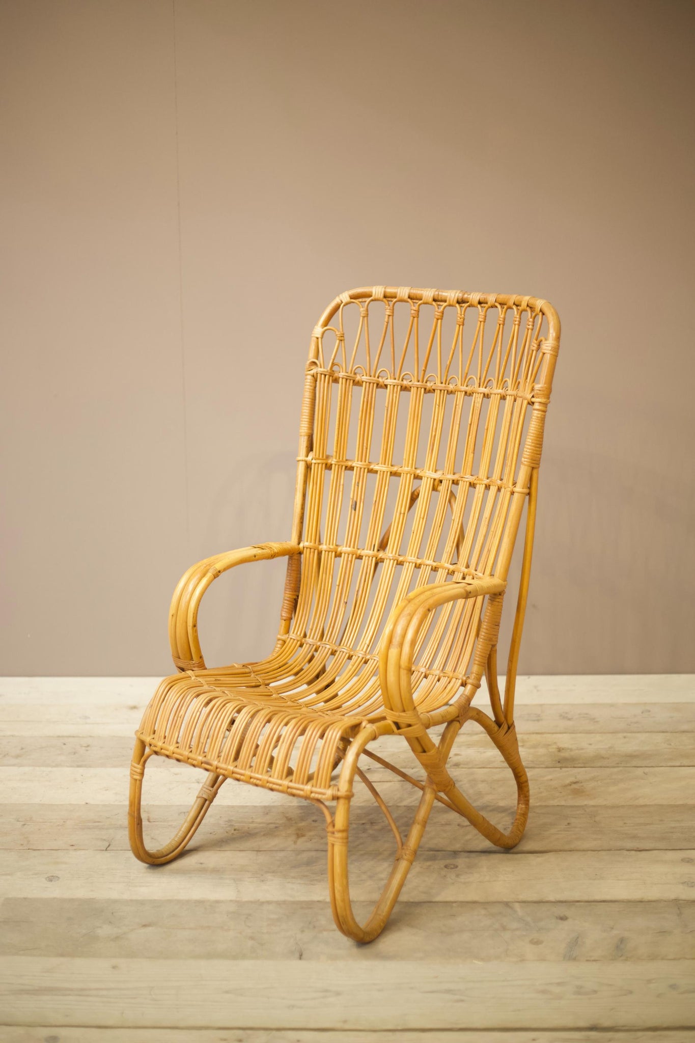 20th century Bamboo lounge chair