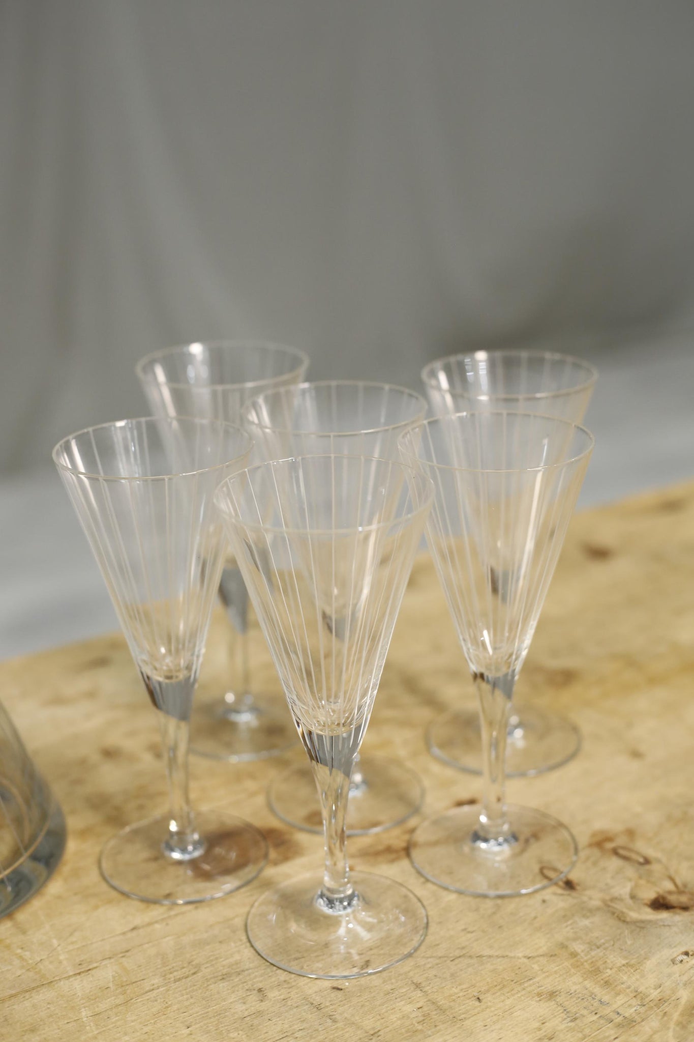 1950's vintage glass decanter and glasses set