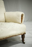 Antique Victorian large square backed armchair