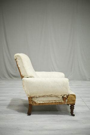 Antique Victorian large square backed armchair