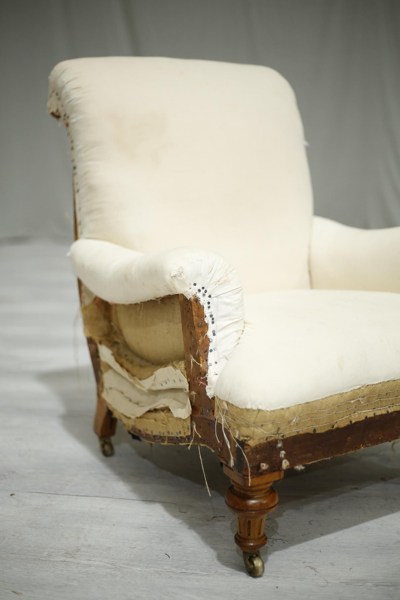 Curved sided Antique Victorian armchair