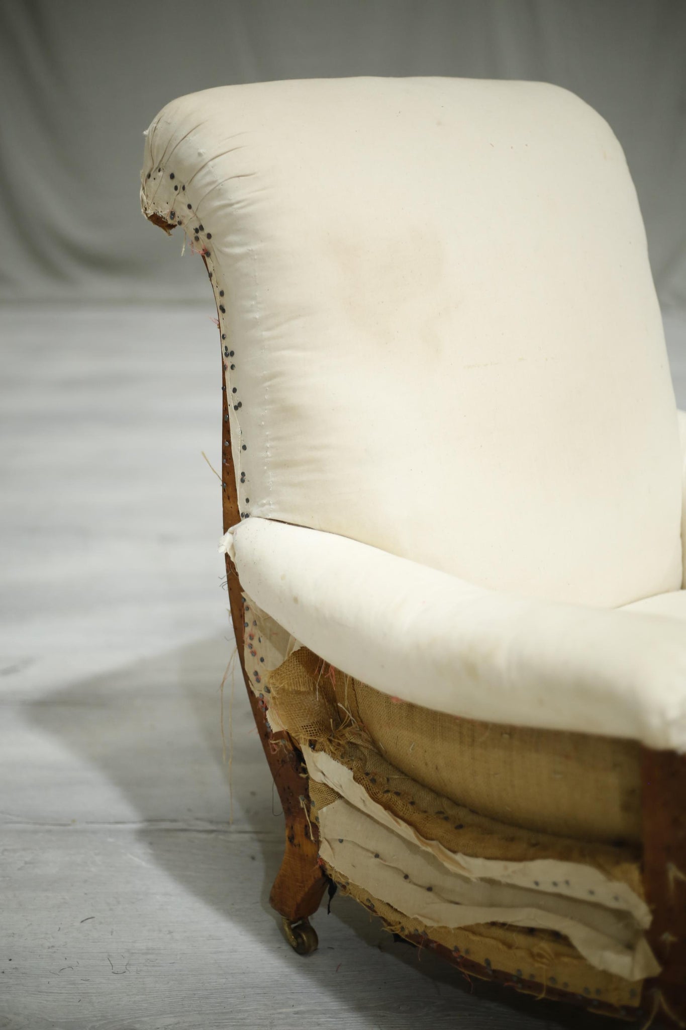 Curved sided Antique Victorian armchair