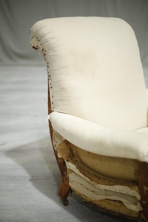 Curved sided Antique Victorian armchair