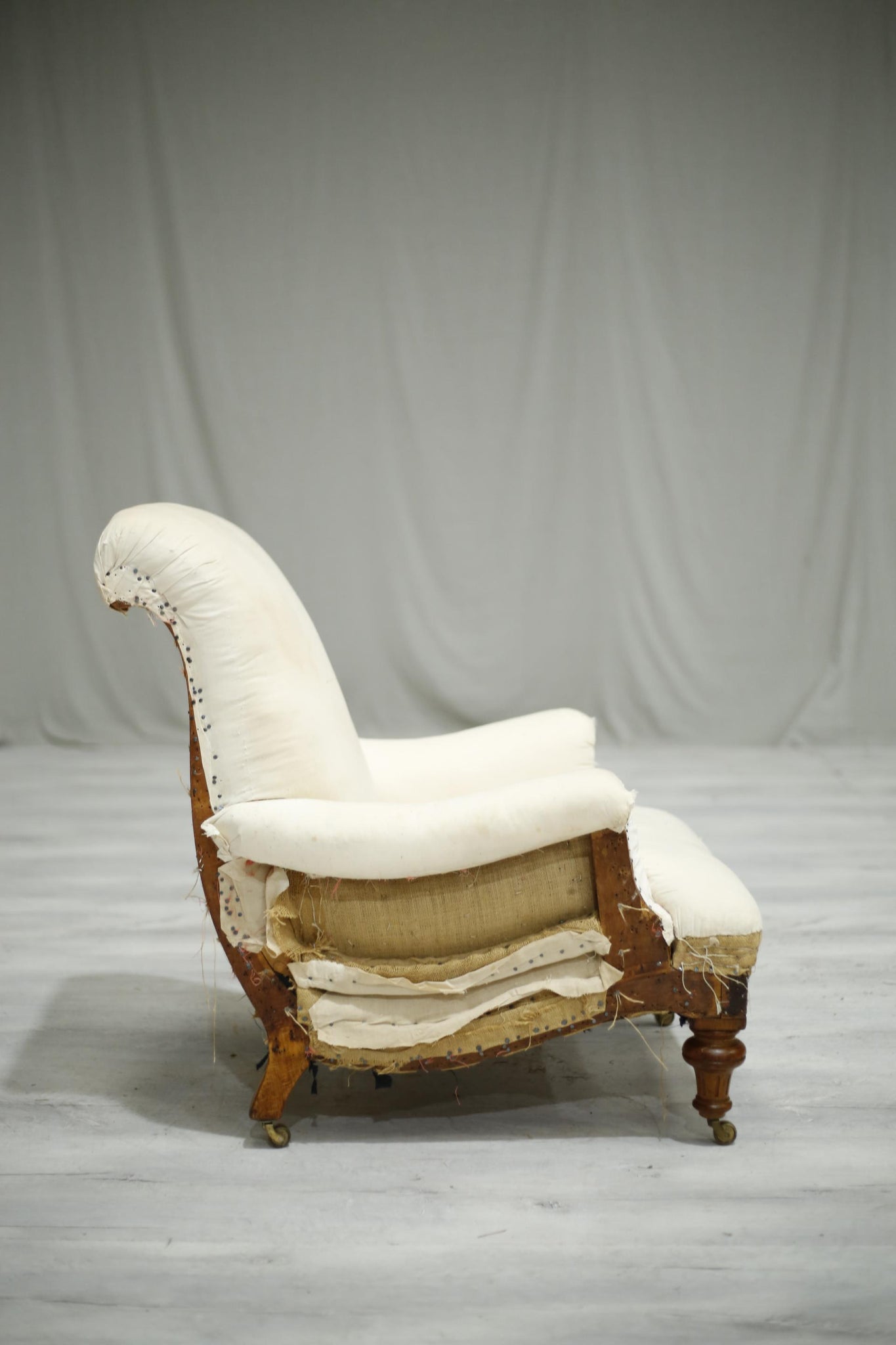 Curved sided Antique Victorian armchair