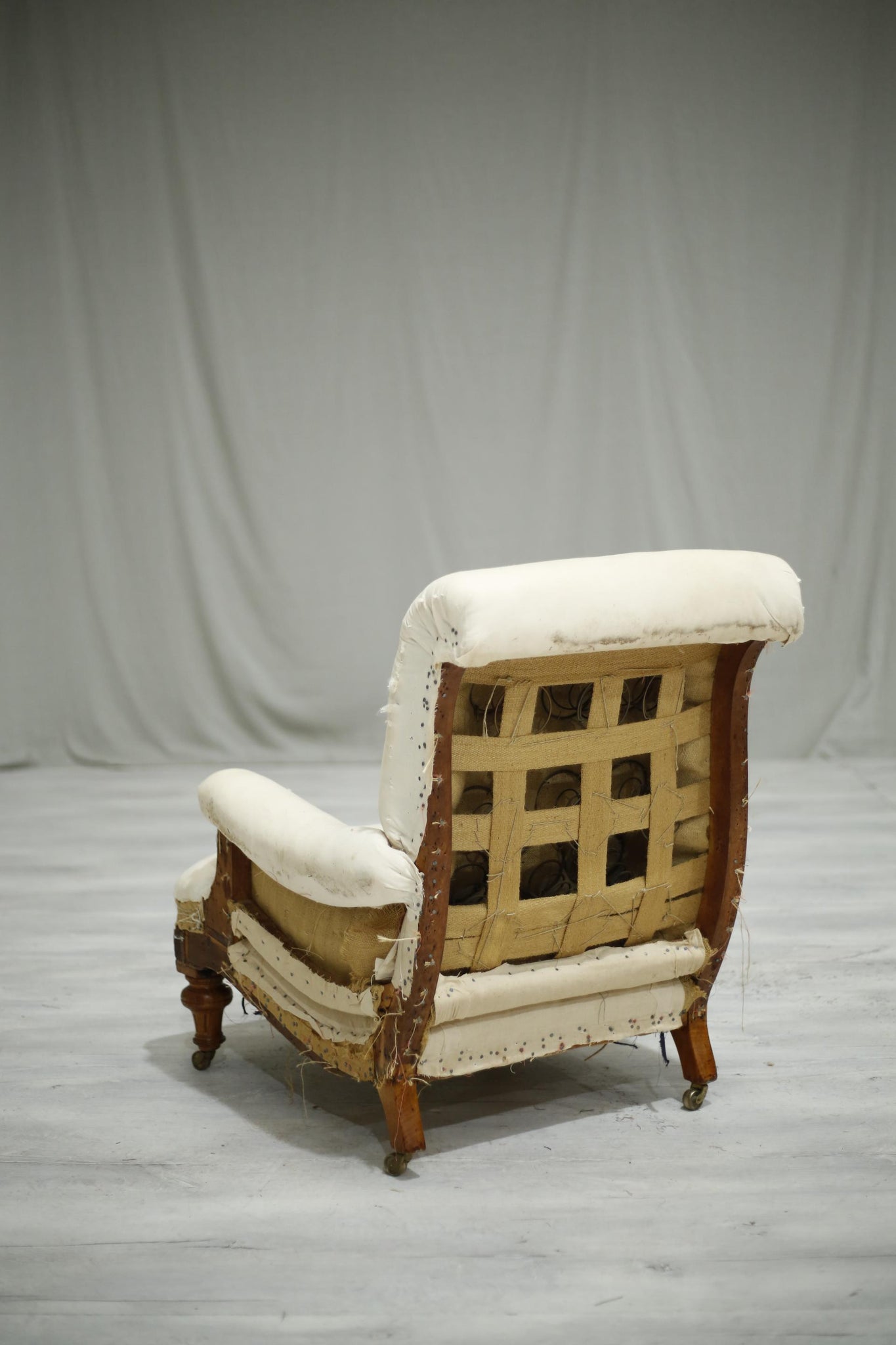 Curved sided Antique Victorian armchair