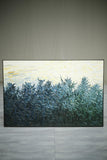Large 20th century abstract oil on canvas painting of a forest