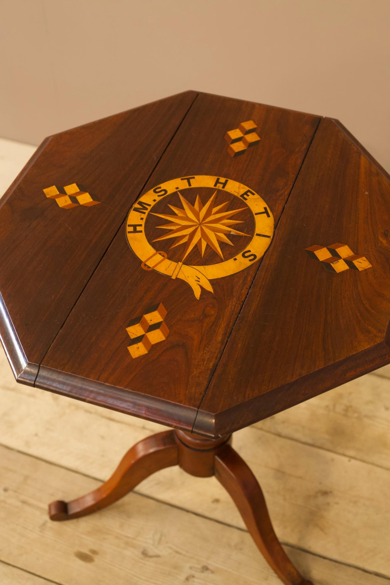 19th century Exotic hardwood ships table