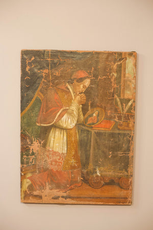 late 18th century painting of a praying Priest