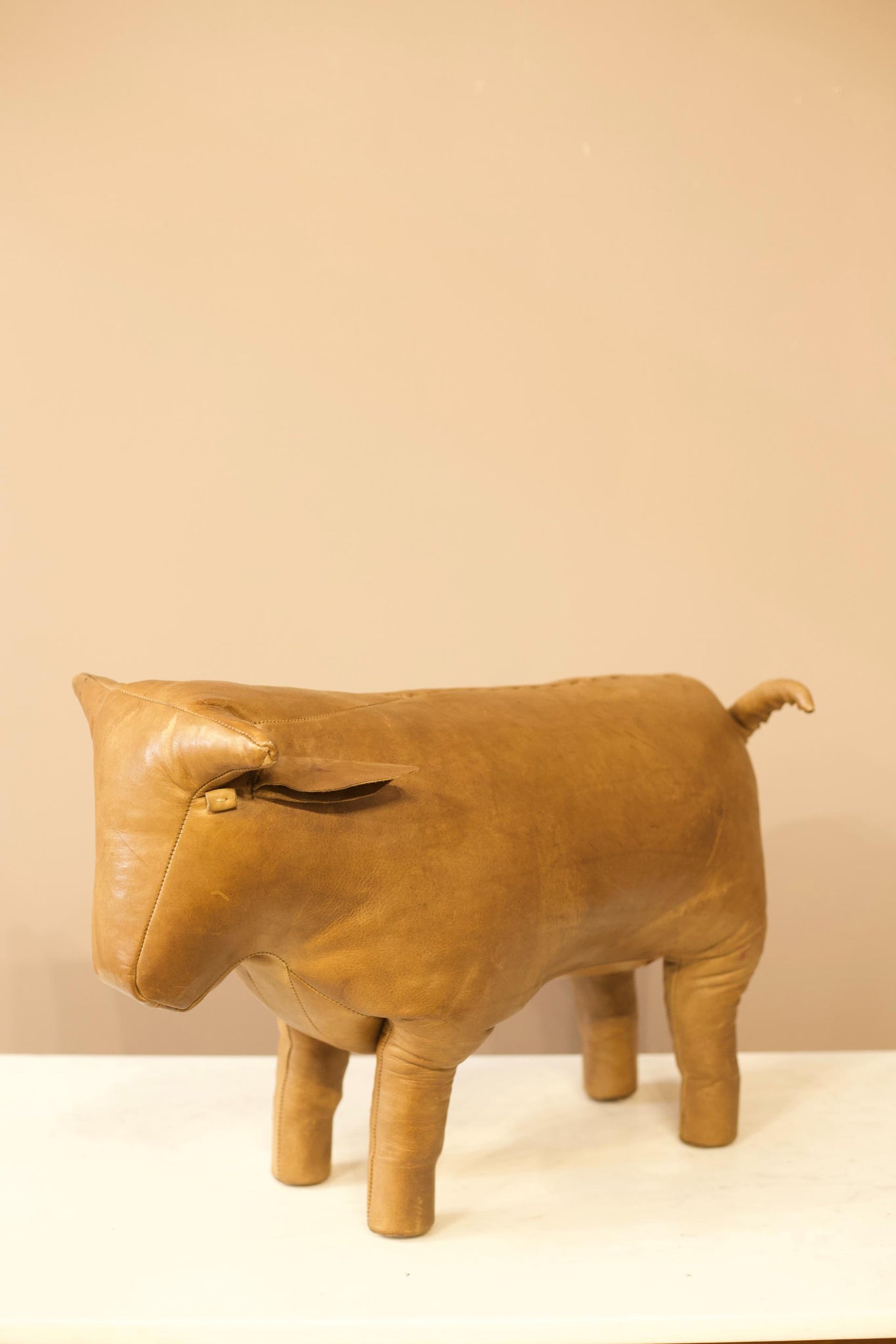 20th century Leather bull by Omersa