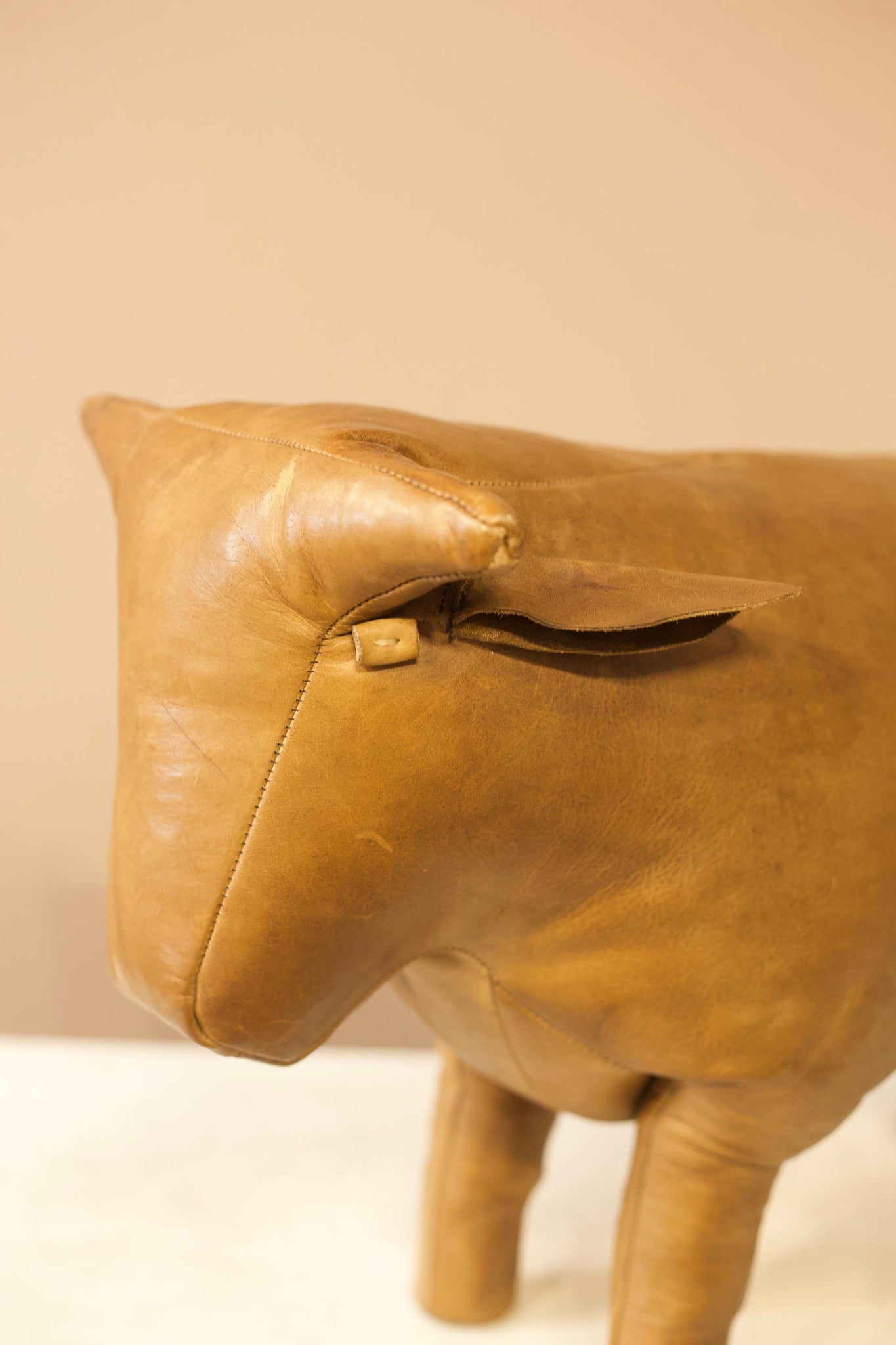 20th century Leather bull by Omersa
