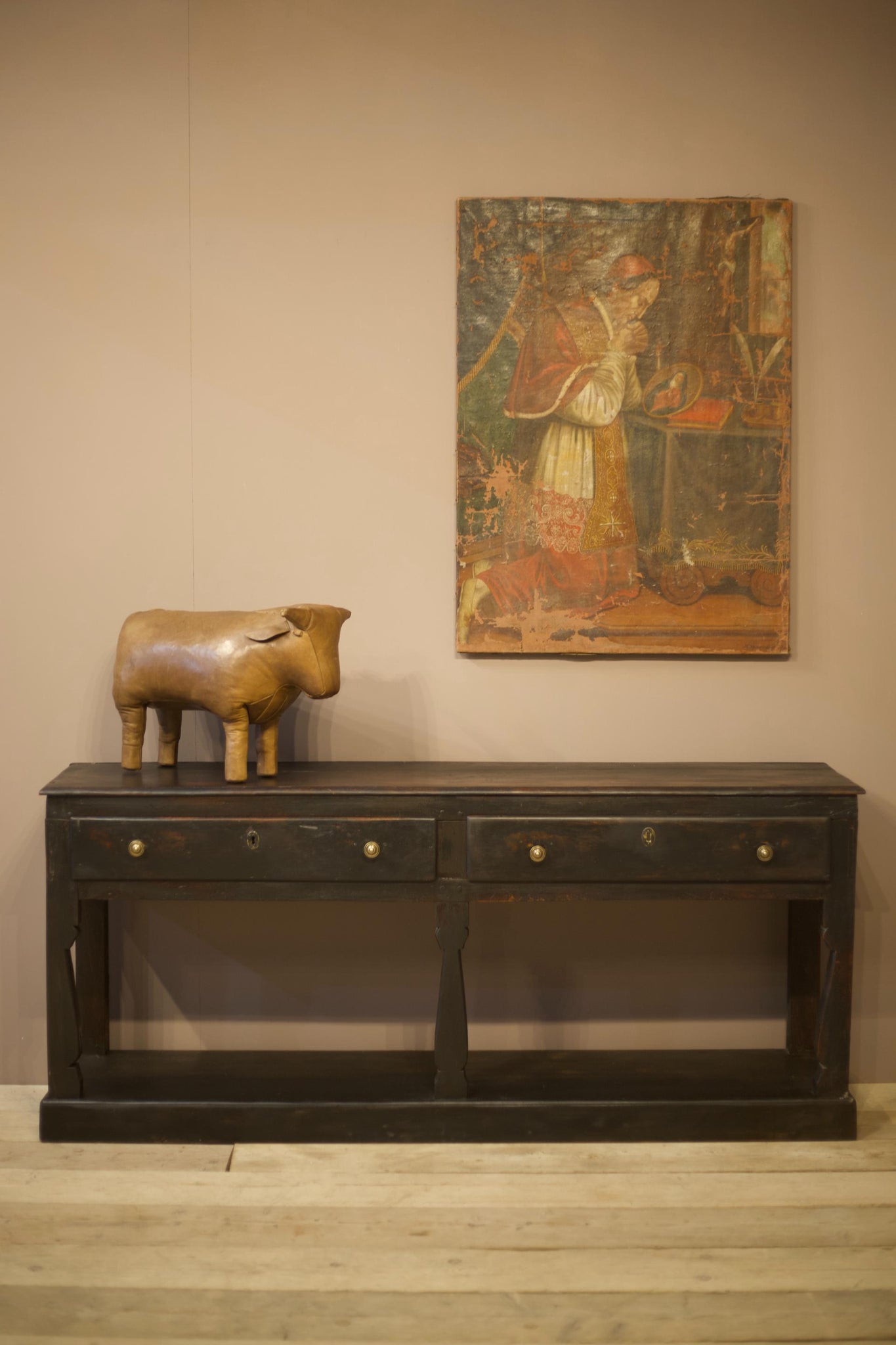 19th century Ebonised French console table