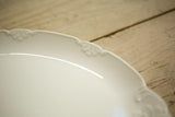 Vintage white porcelain serving plate - Moulded detail
