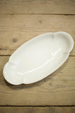 Vintage white porcelain scalloped edge serving plate