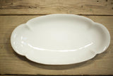 Vintage white porcelain scalloped edge serving plate