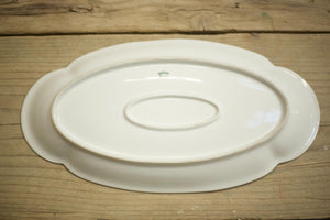 Vintage white porcelain scalloped edge serving plate