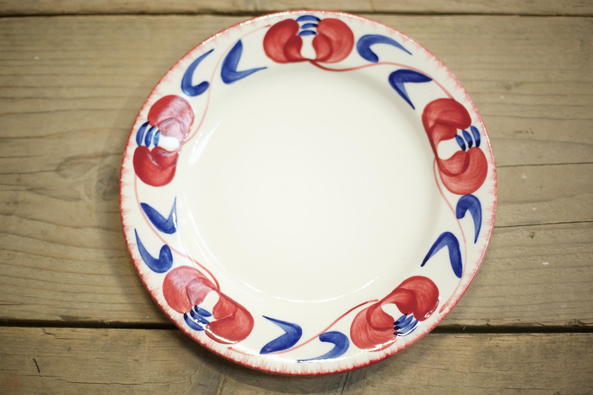 Vintage French hand decorated dinner plates