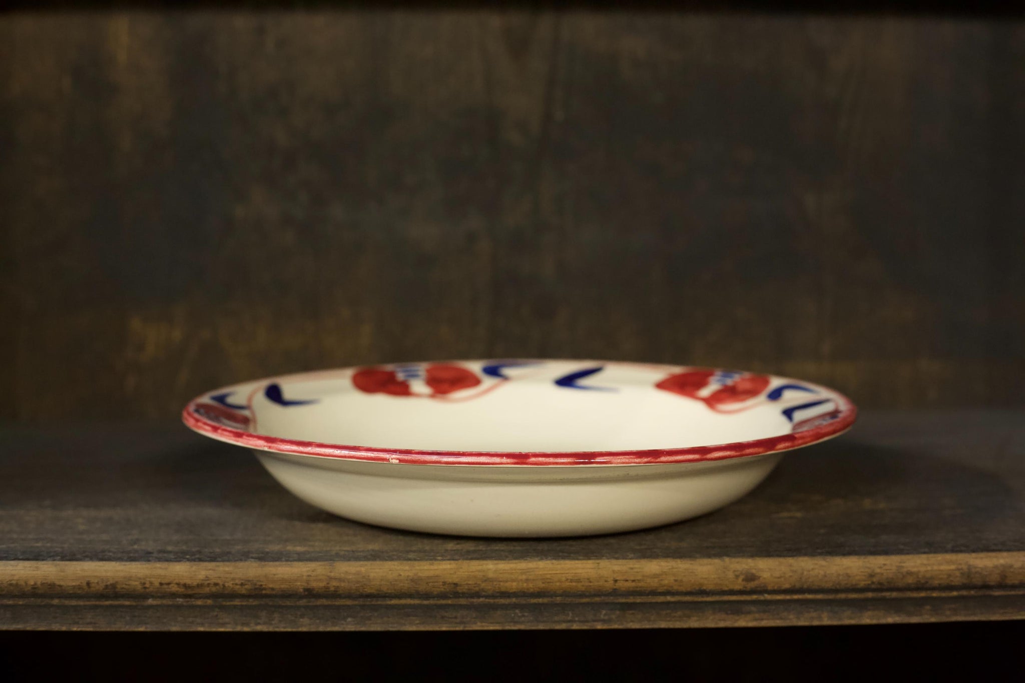 Vintage French hand decorated large bowl