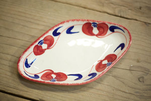 Vintage French hand decorated lozenge dish