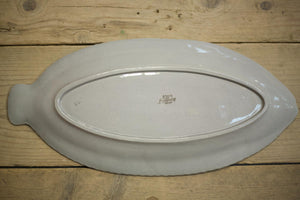 Vintage French Grey glazed fish serving plate