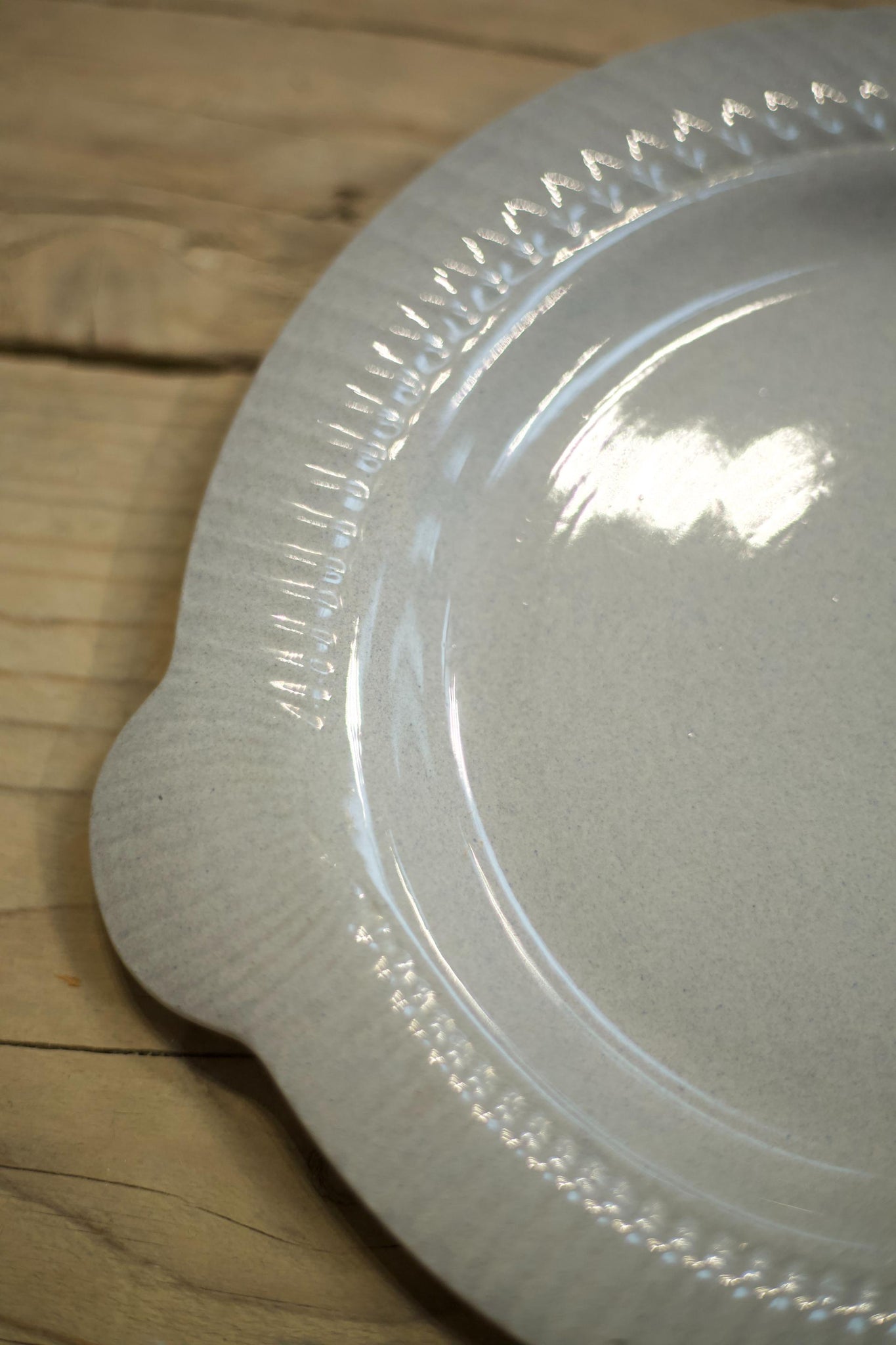 Vintage French grey glazed fish dinner plates