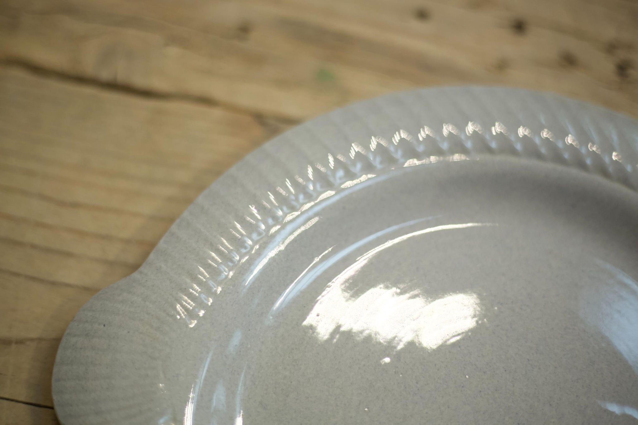 Vintage French grey glazed fish dinner plates