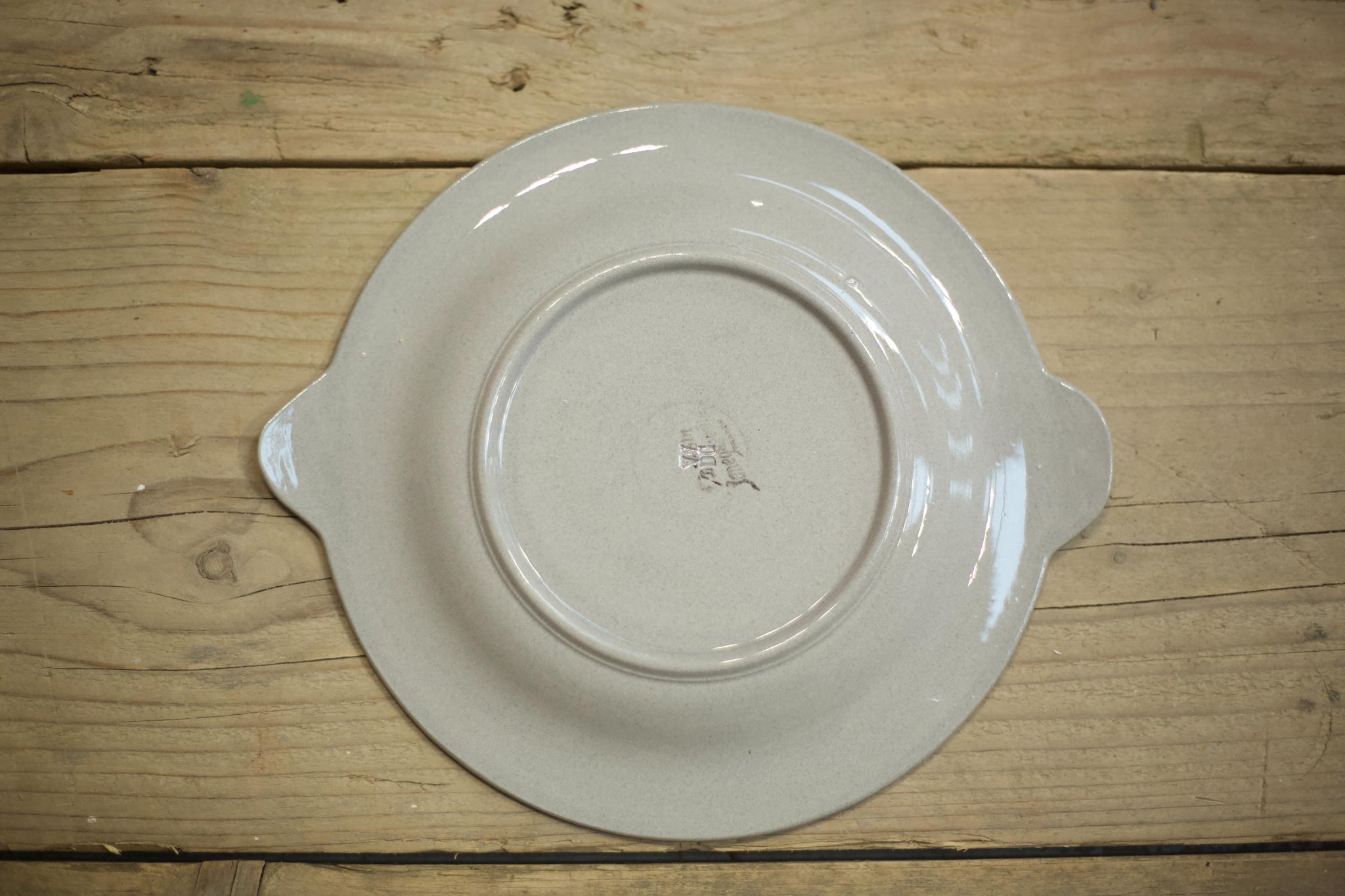 Vintage French grey glazed fish dinner plates