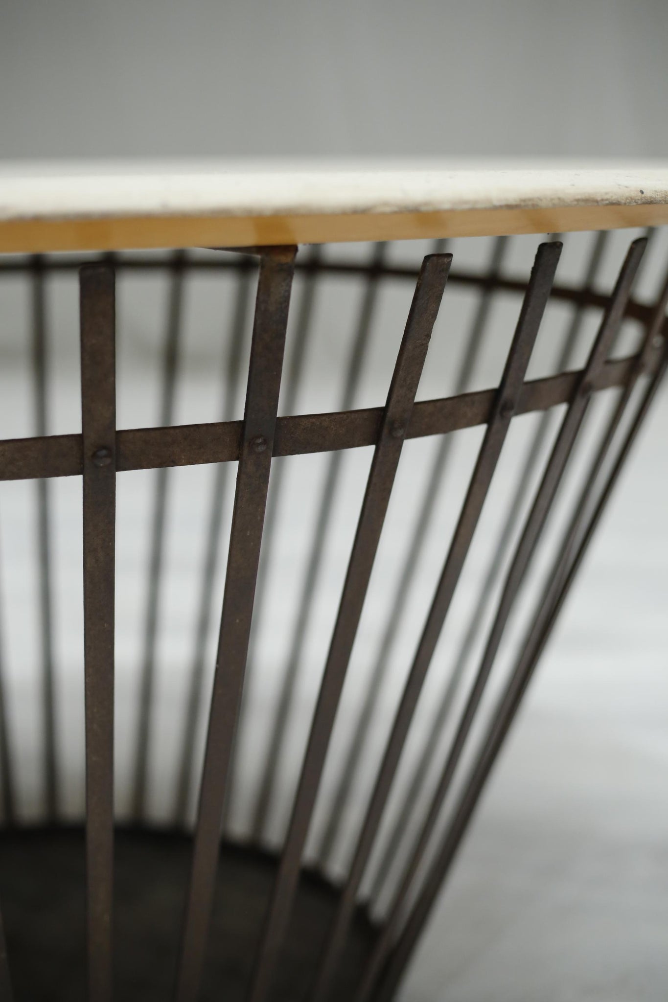 Mid century iron and faux stone centre table
