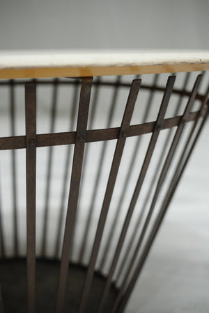 Mid century iron and faux stone centre table
