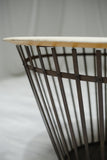 Mid century iron and faux stone centre table