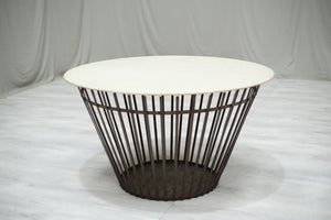Mid century iron and faux stone centre table