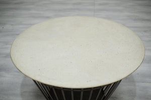 Mid century iron and faux stone centre table