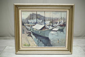 20th century Single boat oil on canvas